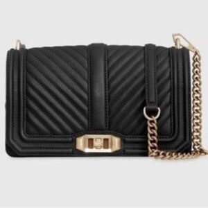 Black Quilted Chain Shoulder Bag